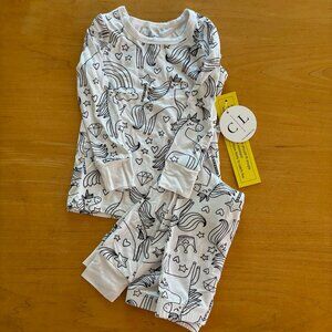 CADEN LANE PAJAMA TWO PIECE SET  - COLOR ME UNICORNS/RAINBOWS GIRLS 2T